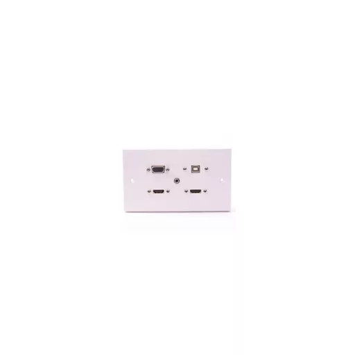 Double Gang  2 x  HDMI, VGA & USB-B (-A, 15cm) & 3.5mm Wall Plate (1M to 10M)