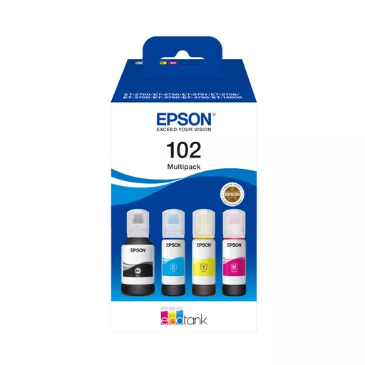 Epson C13T03R640/102 Ink bottle multi pack Bk,C,M,Y 127ml + 3x70ml Pack=4 for Epson ET-3700