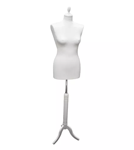 Exclusive Female Tailors Dummy with Tripod Base - White