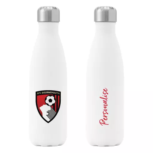 AFC Bournemouth Crest Insulated Water Bottle - White
