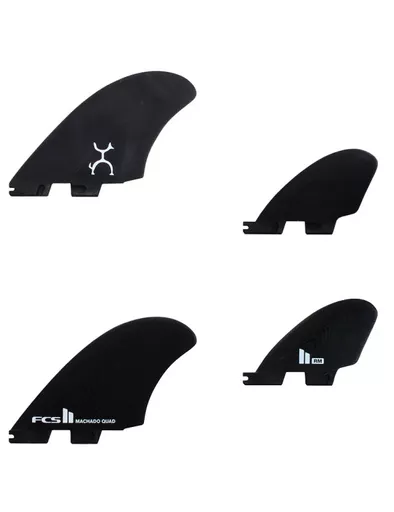 FCS II Rob Machado PG Seaside Quad Fins X Large - Black