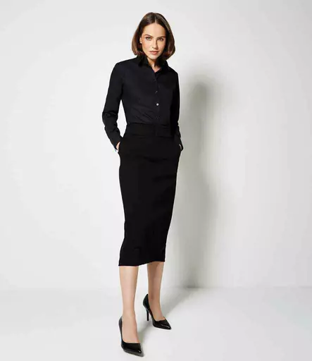 Kustom Kit Ladies Long Sleeve Tailored Business Shirt