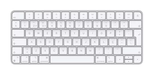 Apple Magic keyboard USB + Bluetooth Portuguese Aluminium, White