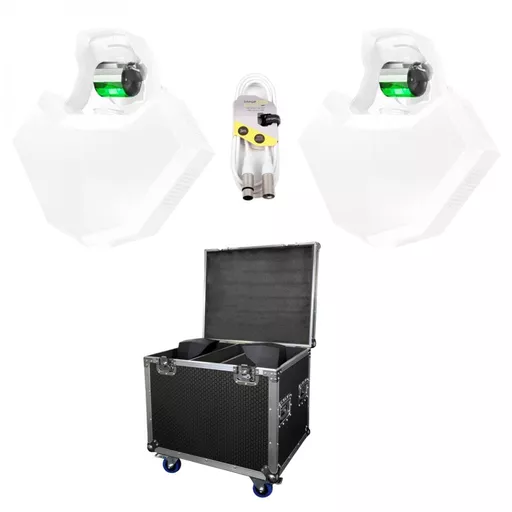 Equinox Helix Evo XP Twin Pack with Flight Case Bundle - White