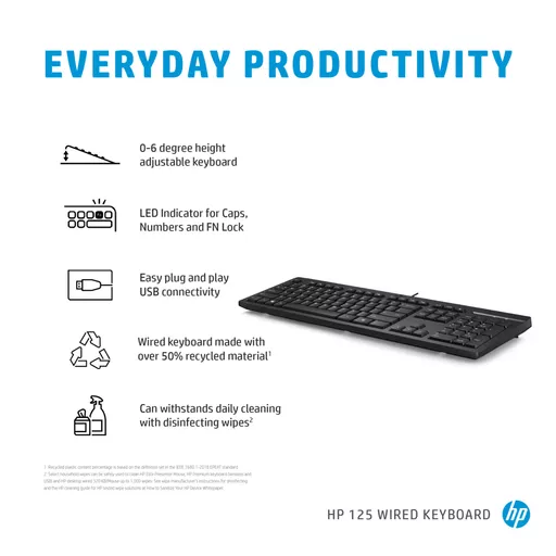 HP 125 USB WD KBD (Bulk 12)
