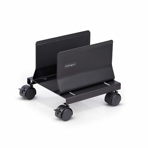 StarTech.com Computer Tower Cart, Rolling Mobile CPU Caddy on Wheels/Casters, Max Load 46.3lb/21kg, Adjustable PC Case Mount, Desktop Floor Stand, Steel Dolly, TAA