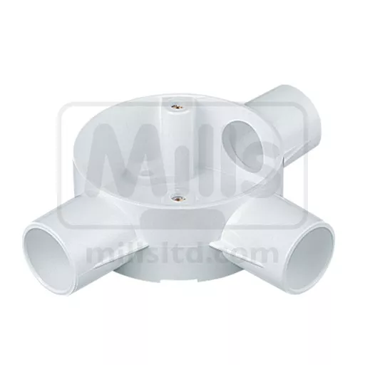 Marshall-Tufflex Round PVC Conduit 3 Way Tee Box - White