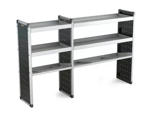 Trade Van Racking Double Unit - 2 Straight, 1 Angled Per Bay - H1279mm x W1966.5mm (683mm & 1183mm)