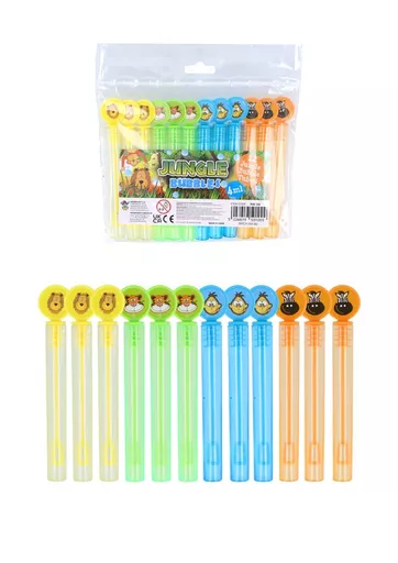 Jungle Animal Mini Bubble Tubes - Pack of 12