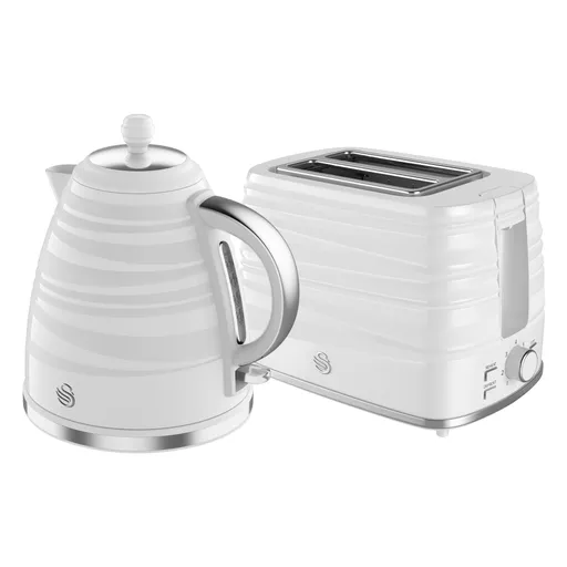 Symphony 2 Slice Toaster and Cordless Kettle Bundle in White