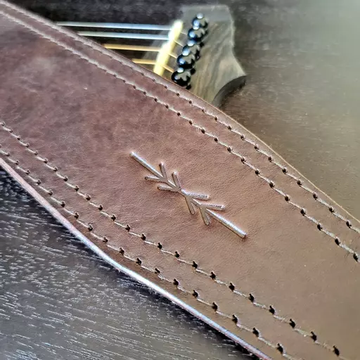 GS41 brown leather guitar strap Pinegrove 140015.jpg
