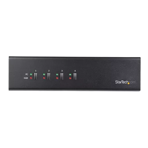 StarTech.com 4 Port Dual Monitor Dual Link DVI KVM Switch 1440p - Dual Screen/View/Display Compact USB KVM Switch w/Integrated USB 3.0 Hub & Audio - Dell HP Apple Lenovo TAA Compliant