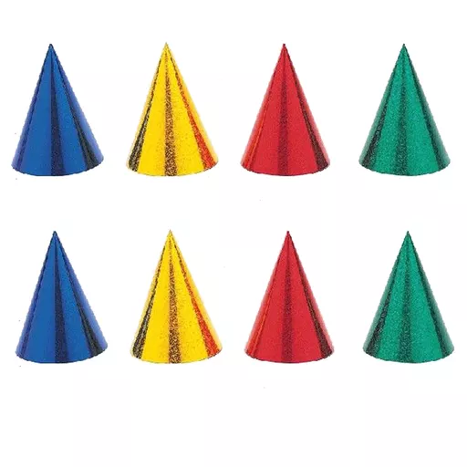 Prismatic Cone Hats (Pack of 8)