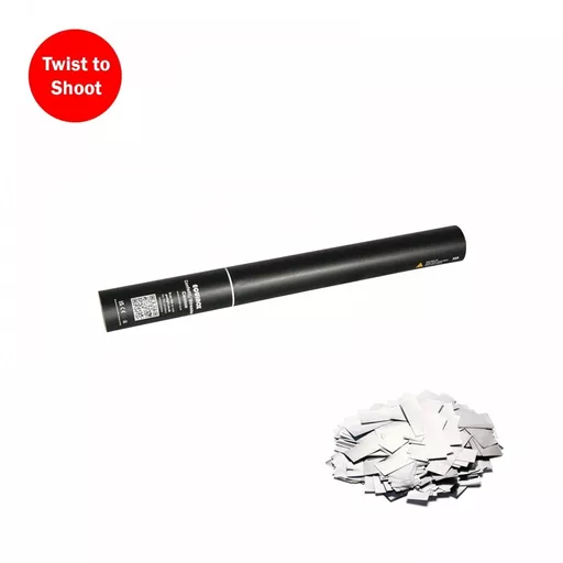 Equinox 50cm Handheld Confetti Cannon - Silver Metallic