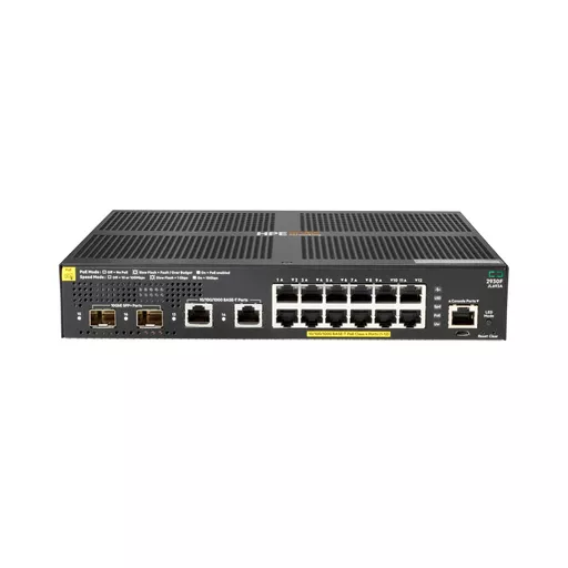 HPE Aruba Networking 2930F 12G PoE+ 2G/2SFP+ Switch