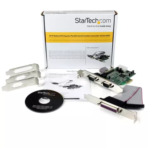 StarTech.com 2S1P Native PCI Express Parallel Serial Combo Card with 16550 UART