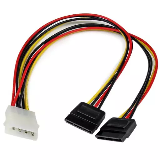 StarTech.com 12in LP4 to 2x SATA Power Y Cable Adapter