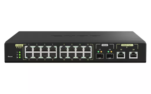 QNAP QSW-M2116P-2T2S network switch Managed L2 2.5G Ethernet Power over Ethernet (PoE) Black