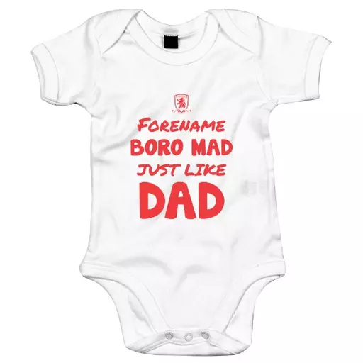 Middlesbrough FC Mad Like Dad Baby Bodysuit