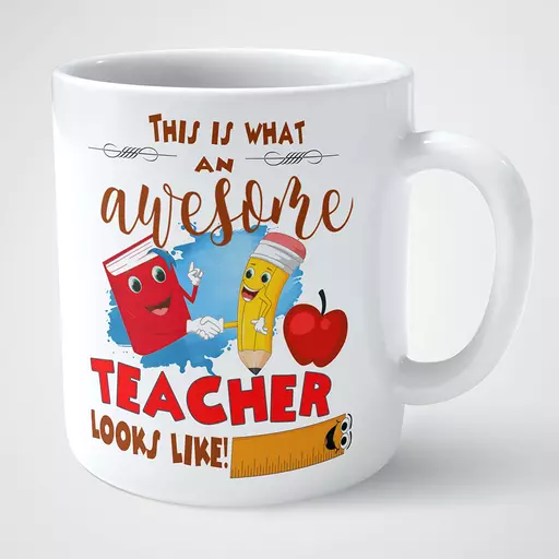 Personalised awesome Teacher mug - Custom name coffee cup keepsake gift