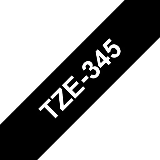 Brother TZE-345 DirectLabel white on black Laminat 18mm x 8m for Brother P-Touch TZ 3.5-18mm/36mm/6-18mm/6-24mm/6-36mm