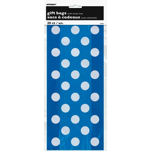 Cello Bag - Royal Blue Dots - Pack of 20