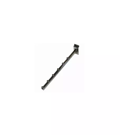 Chrome Sloping Rectangle Arm with 6 Balls for Slatwall 40cm