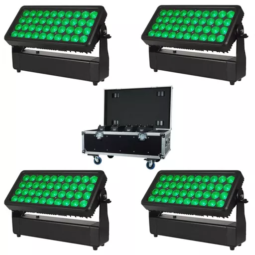 LEDJ Spectra Q40 MKII Exterior Fixture x4 with Flight Case Bundle