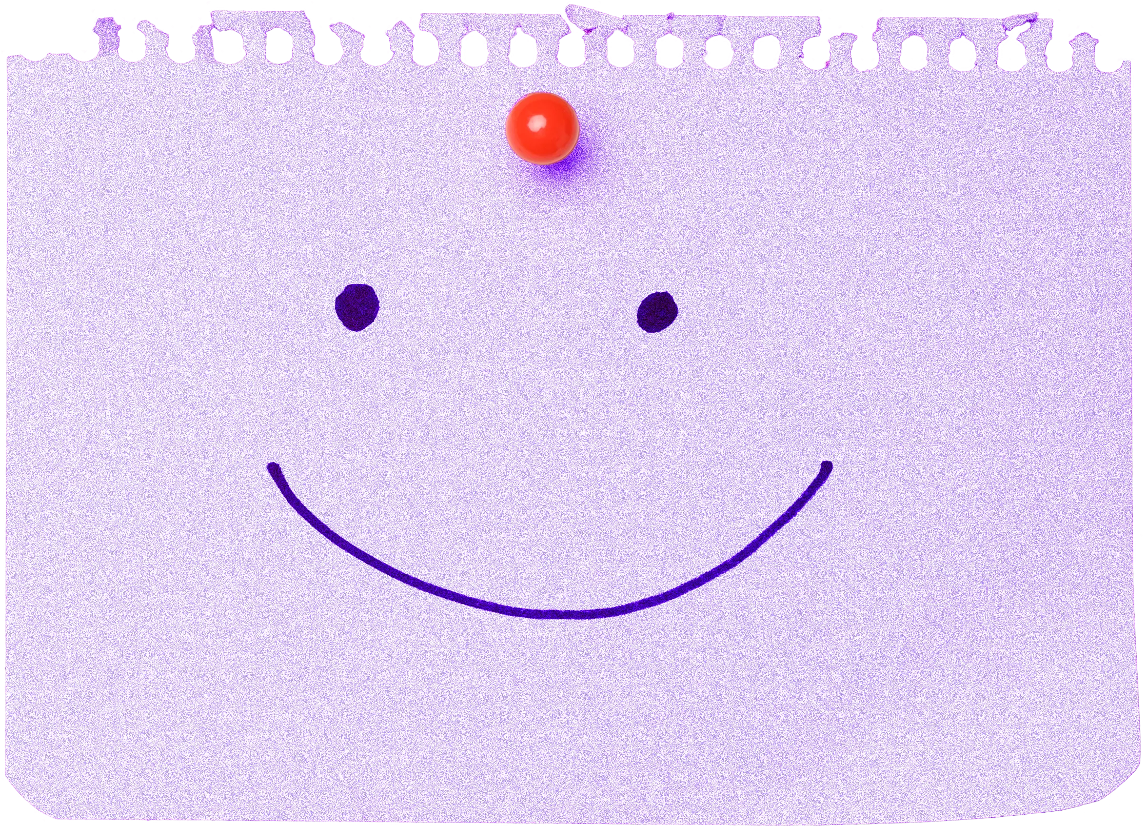 Purple post it note with a happy smiley face on it