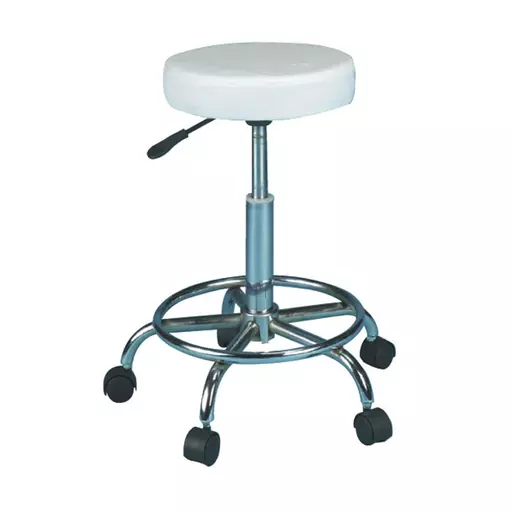 SkinMate White Compact Stool With Footrest