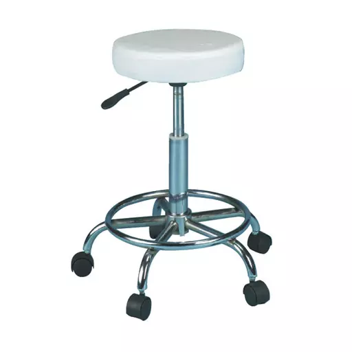 SkinMate Compact Stool With Footrest White/Black