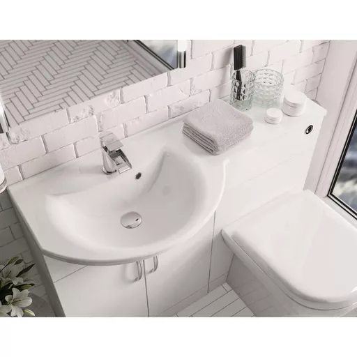 Lyegrove Left Hand (LH) 120cm Polymarble Top - White