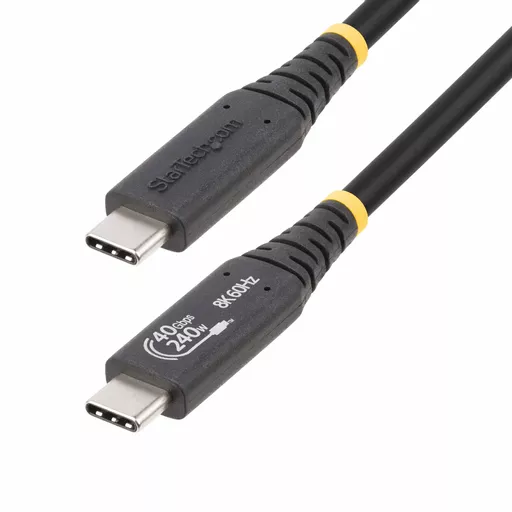 StarTech.com 1m (3.3ft) USB4 Cable, USB-IF Certified USB-C Cable, 40Gbps, 240W Power Delivery PD 3.1 EPR, 8K 60Hz, USB Type-C Data Transfer Cable/Cord, Compatible w/Thunderbolt/USB 3.2 Ports