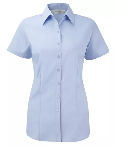 Ladies' Short Sleeve Herringbone Shirt