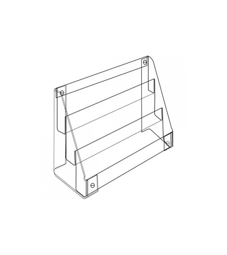 3 Tiers Clear Acrylic Wall/Counter Card Stand - 35cm x 59.5cm