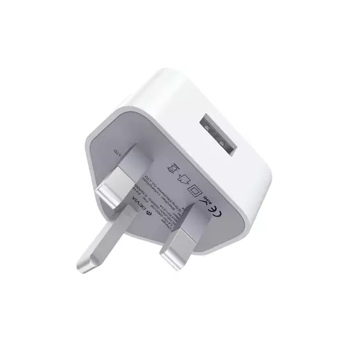 Devia - 1A USB 3-Pin UK Charging Plug - White