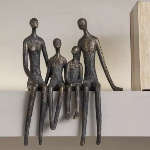 OUT OF STOCK - Family Shelf Sculpture, Rustic Bronze Finish