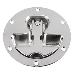 Fold Down Recessed Handle. Stainless Steel. 120mm Wide. 120mm High.