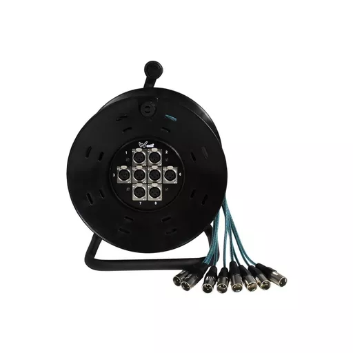 W Audio 25m XLR Multicore Drum 8-Way