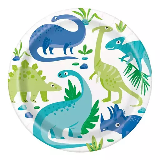 Blue & Green Dinosaur Plates
