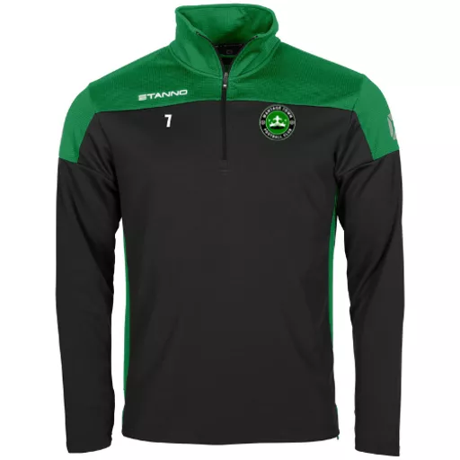 WantageTownFC_PrideQuarterZip_Number_Black_Green_Front.png