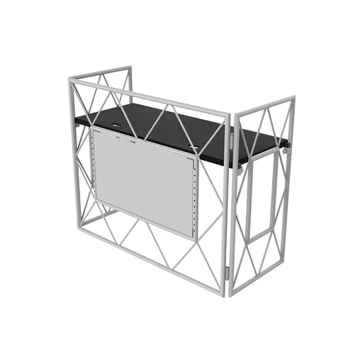 Ultimax Truss DJ Booth with VESA TV Mount & Shelf - White