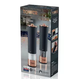 Tower Marble Rose Gold Electric Salt & Pepper Mill Set 3 Year Guarante