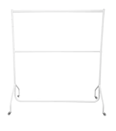 2 Tier 5ft Gloss White Heavy Duty Clothing Rail with 45cm Extension Posts