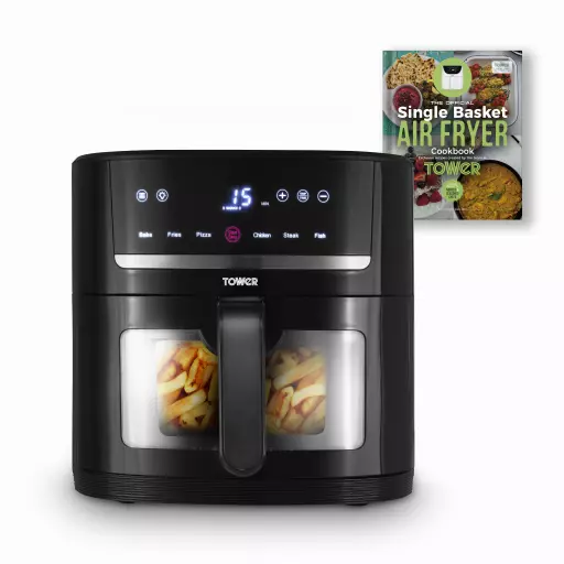 Vortx 6 Litre Single Basket Air Fryer & Recipe Book