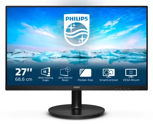 Philips V Line 271V8LA/00 LED display 68.6 cm (27") 1920 x 1080 pixels Full HD Black