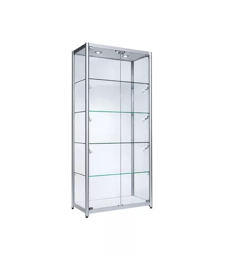 Aluminium Extra Wide Tower Showcase with Double Door - 198cm x 120cm x 40cm
