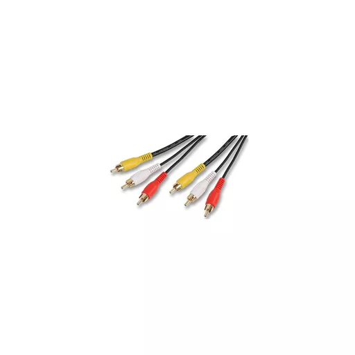 3 x RCA Phono AV Cable (Red, White & Yellow)