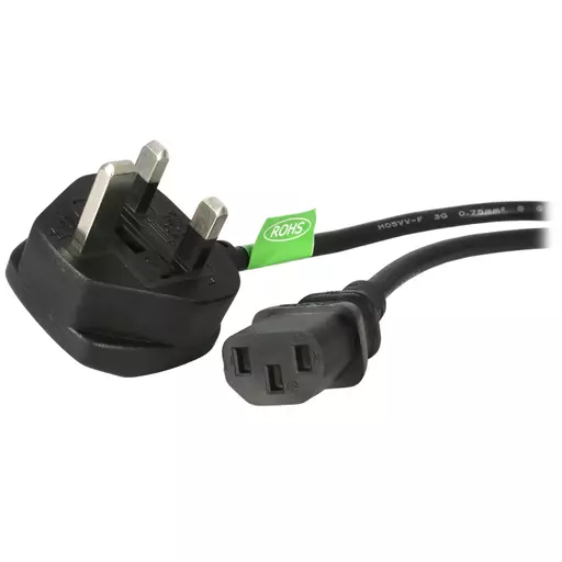 StarTech.com 10ft (3m) UK Computer Power Cable, 18AWG, BS 1363 to C13, 10A 250V, Black Replacement AC Power Cord, Kettle Lead / UK Power Cord, PC Power Supply Cable, TV/Monitor Power Cable