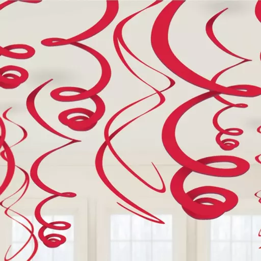 Red Decorative Plastic Swirls